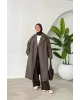 جاكيت جوخ مبطن ساتان - بني غامق